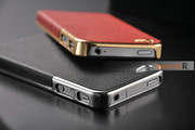 Элегантный золотистый чехол OYO Gold кожа PU с велюром для iPhone 4 4S